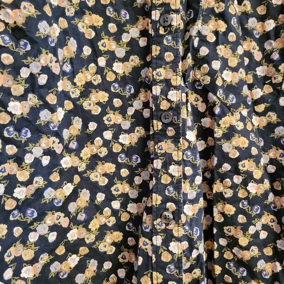 Gap Fitted Boyfriend Short Sleeve Shirt Women's M Tall Floral Print - Picture 7 of 7